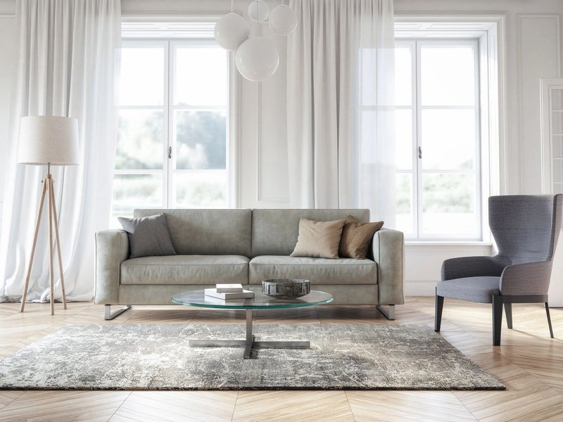 Sofa and armchair on rug - Carpet Wholesale Outlet in GA